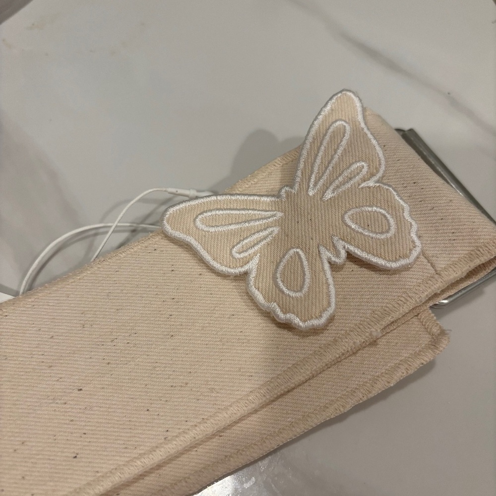 NWT Djerf Avenue Remake Butterfly Belt Cream